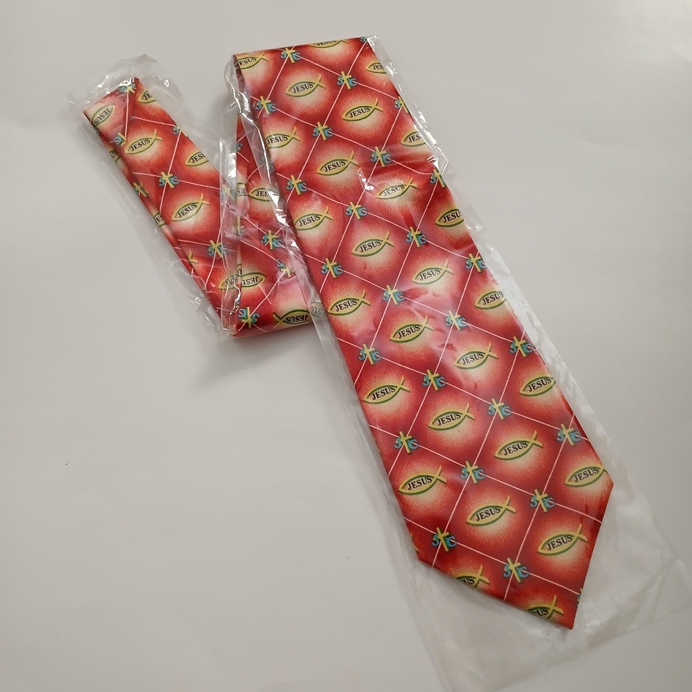 Bass Birdie Men's Full Length Necktie Handmade Jesus Easter